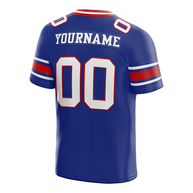 customized authentic football jersey blue white-red  mesh
