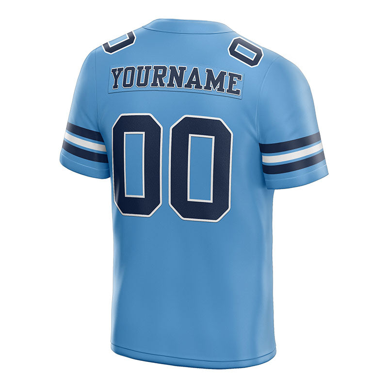 customized authentic football jersey powder blue navy -white mesh