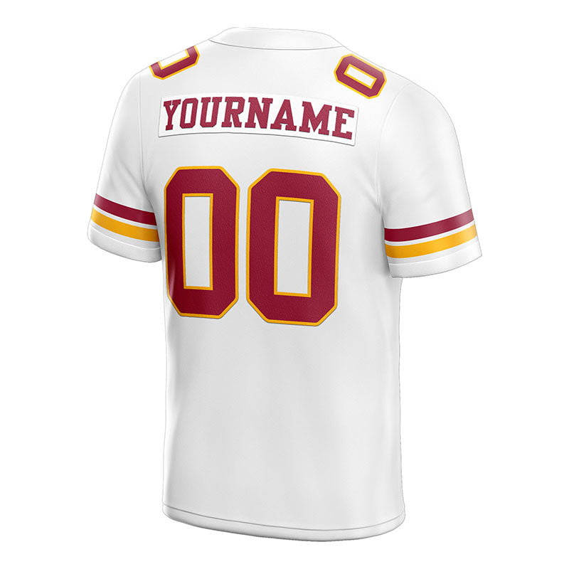 customized authentic football jersey white red-gold mesh