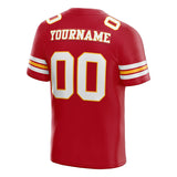 customized authentic football jersey  red white- orange mesh