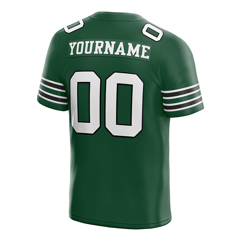 custom authentic football jersey green white-black mesh
