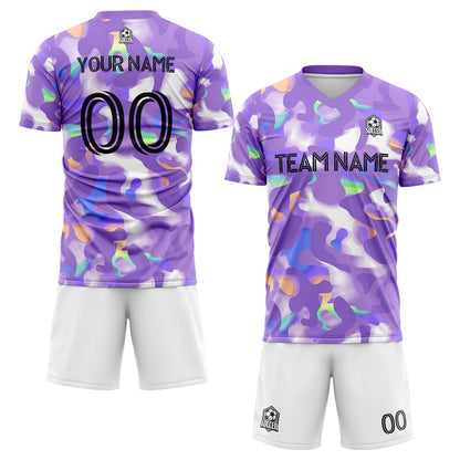 custom soccer set jersey kids adults personalized soccer purple
