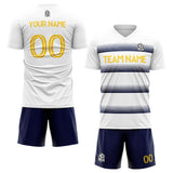 custom soccer set jersey kids adults personalized soccer white-navy