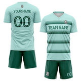 custom soccer set jersey kids adults personalized soccer green