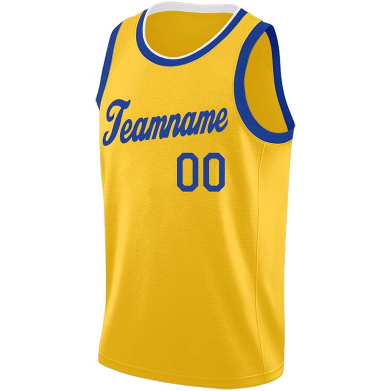 custom authentic  basketball jersey yellow-blue-white