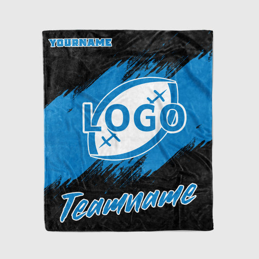 custom ultra-soft micro fleece blanket black-light blue