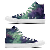 Galactic Allure: Men and Women's Mid-Top Canvas Shoes - Explore the Cosmos with Night Sky Elegance