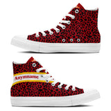 Custom High Top Baketball Canvas Shoes Red-Black