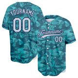 custom full print design authentic green camouflage baseball jersey
