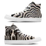 Canine Canvas: Men and Women's Mid-Top Canvas Shoes - Embrace the Artistry of Man's Best Friend with Op Art Dog Imagery