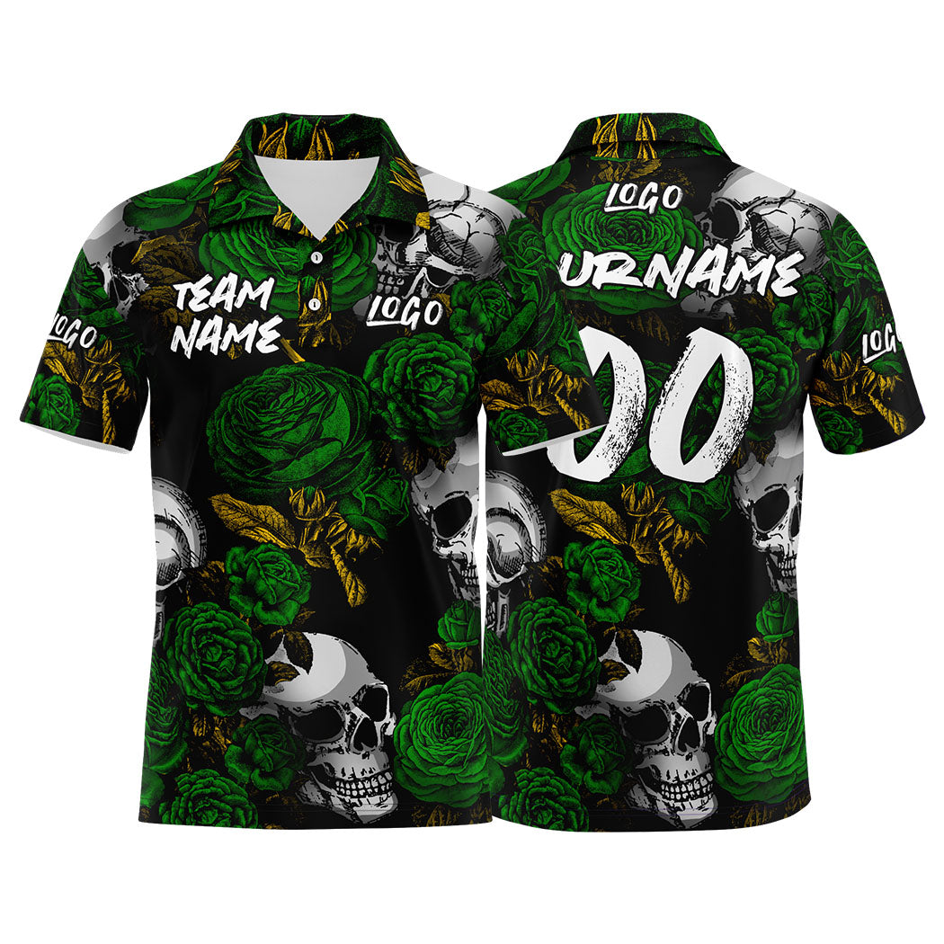 Custom Football Polo Shirts  Add Your Unique Logo/Name/Number Green&Yellow