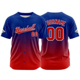 Custom Full Print Design Baseball Jersey red-blue