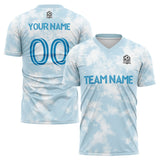 custom soccer uniform jersey kids adults personalized set jersey shirt light blue
