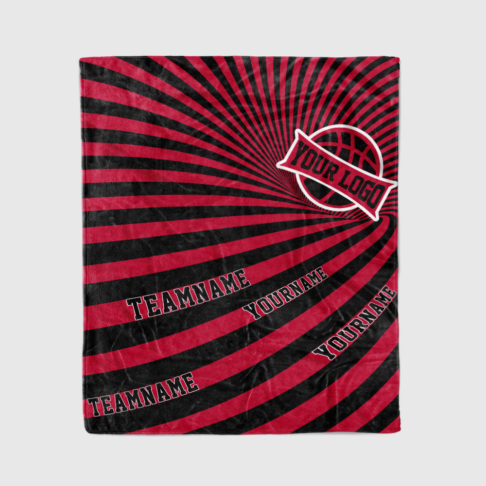 custom ultra-soft micro fleece blanket red-black