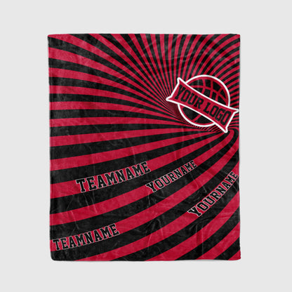 custom ultra-soft micro fleece blanket red-black