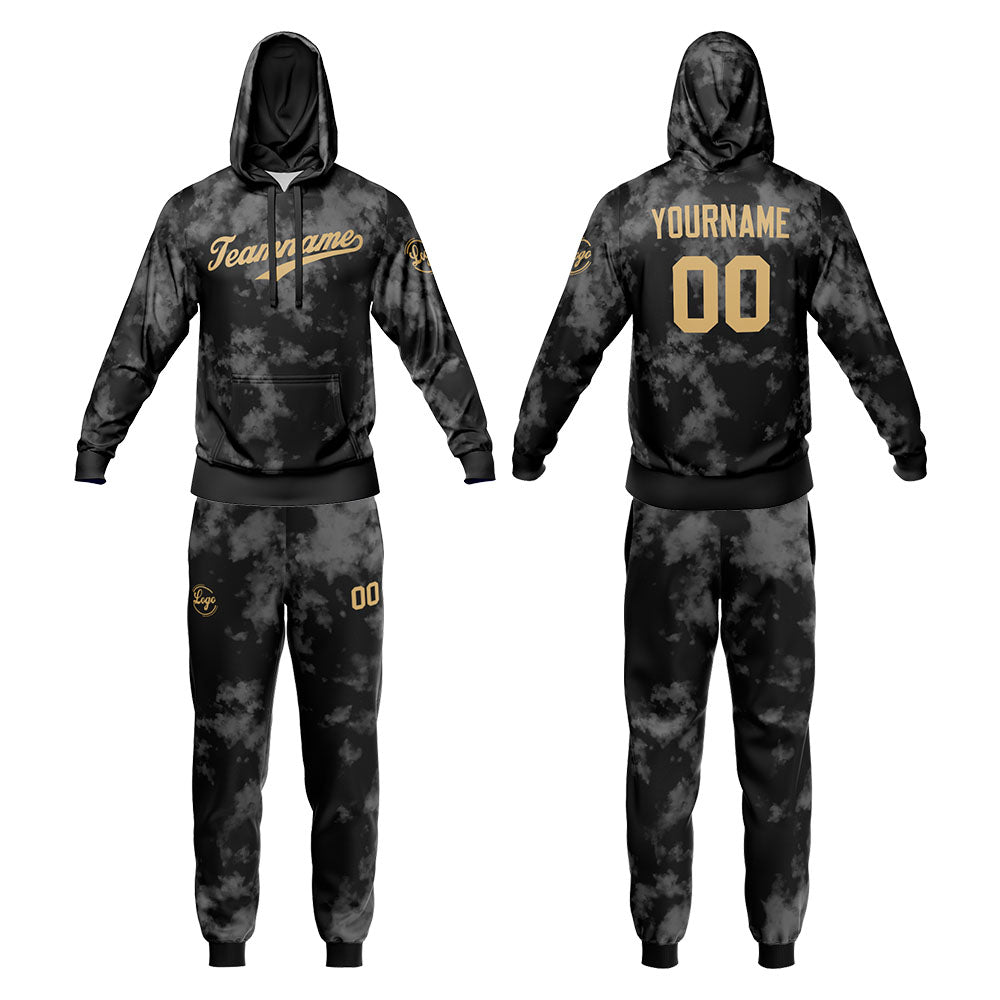 Custom Sweatshirt Hoodie For Men Women Girl Boy Print Your Logo Name Number Black-Gray-Gold