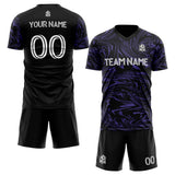 custom soccer set jersey kids adults personalized soccer black-purple