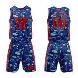 custom camouflage basketball suit kids adults personalized jersey blue