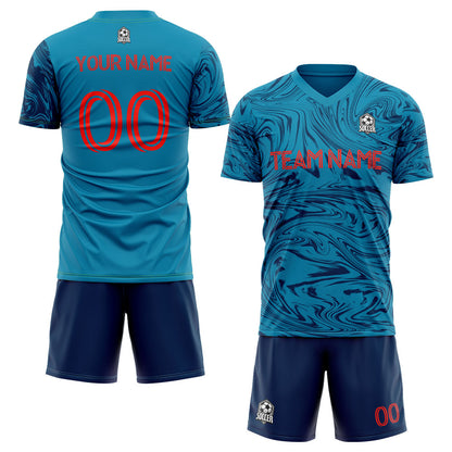 custom soccer uniform jersey kids adults personalized set jersey shirt blue