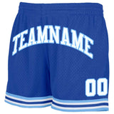 custom royal-white-light blue authentic throwback basketball shorts