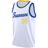 custom authentic  basketball jersey white-blue-yellow