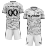 custom soccer set jersey kids adults personalized soccer gray