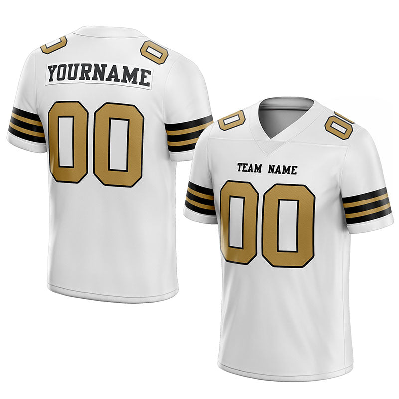 customized authentic football jersey vegas gold black-white mesh