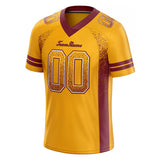 custom authentic drift fashion football jersey yellow-burghundy mesh