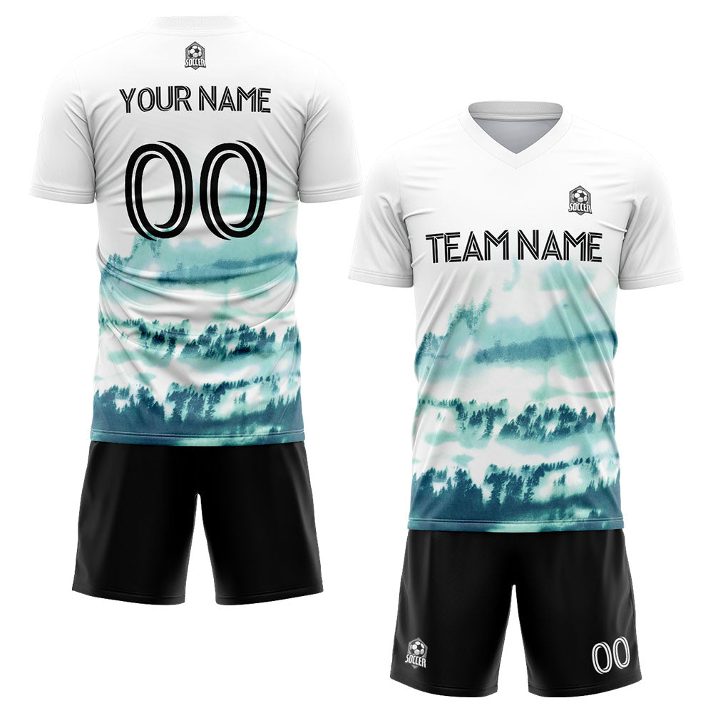 custom soccer set jersey kids adults personalized soccer turquoise