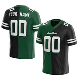 custom authentic split fashion football jersey green-black-white
