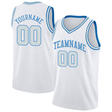 custom authentic  basketball jersey white-light blue-light gray