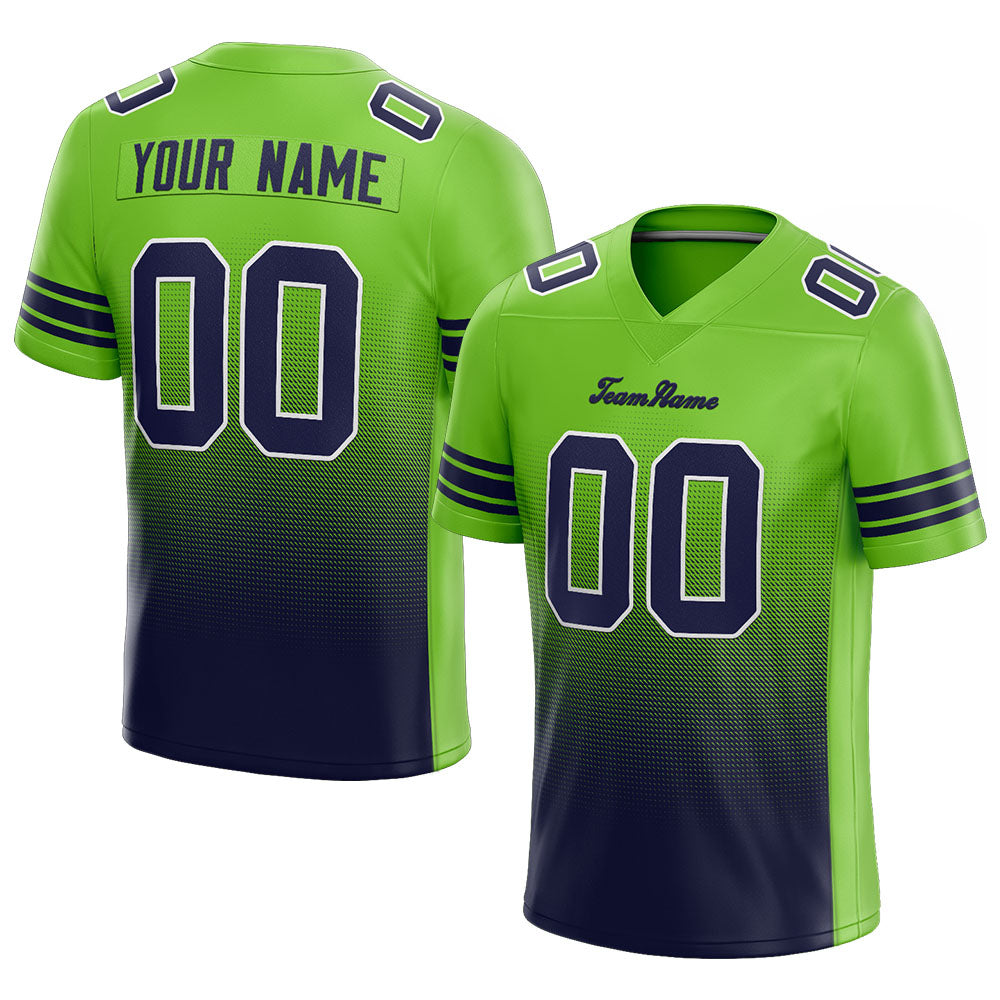 custom authentic drift fashion football jersey neon green-navy