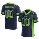 custom authentic drift fashion football jersey navy-neon green mesh