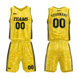 custom camouflage basketball suit kids adults personalized jersey yellow