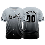 Custom Full Print Design Baseball Jersey black-gray