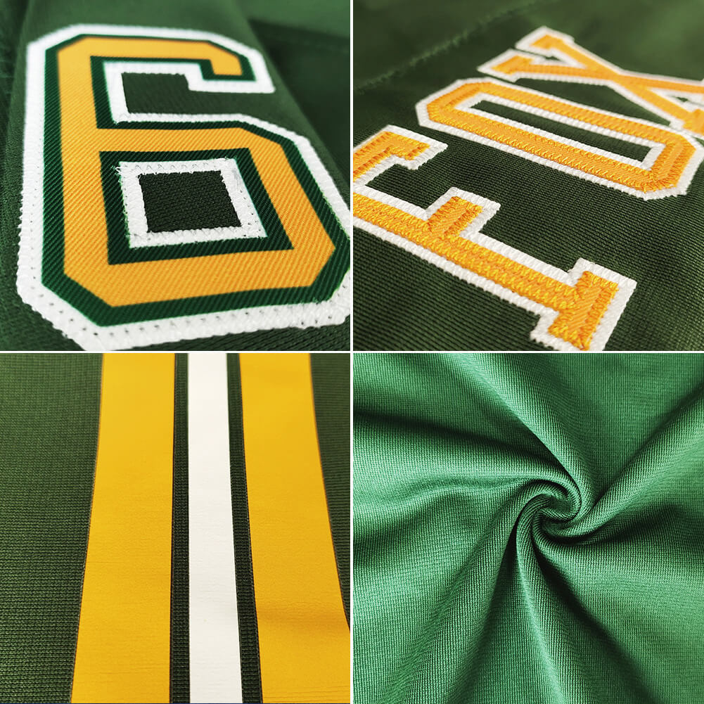 customized  authentic football jersey green yellow-white mesh