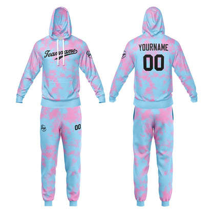 Custom Sweatshirt Hoodie For Men Women Girl Boy Print Your Logo Name Number Light Blue-Pink-Black