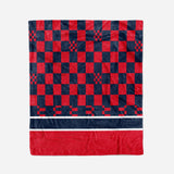 custom ultra-soft micro fleece blanket red-navy