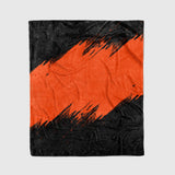 custom ultra-soft micro fleece blanket black-orange