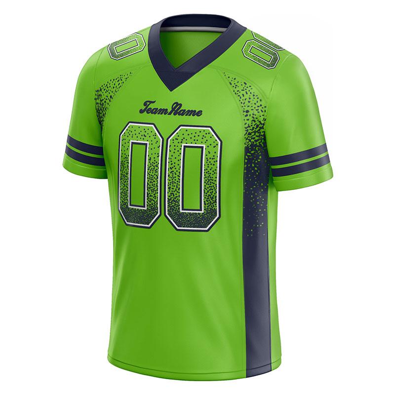 custom authentic drift fashion football jersey neon green-navy mesh