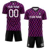 custom soccer set jersey kids adults personalized soccer rose red-black