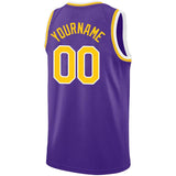 custom authentic  basketball jersey purple-yellow-white