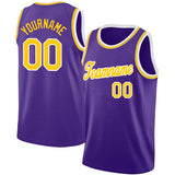 custom authentic  basketball jersey purple-yellow-white