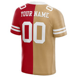 custom authentic split fashion football jersey gold-white-red mesh
