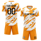 custom soccer set jersey kids adults personalized soccer orange