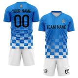 custom soccer set jersey kids adults personalized soccer blue