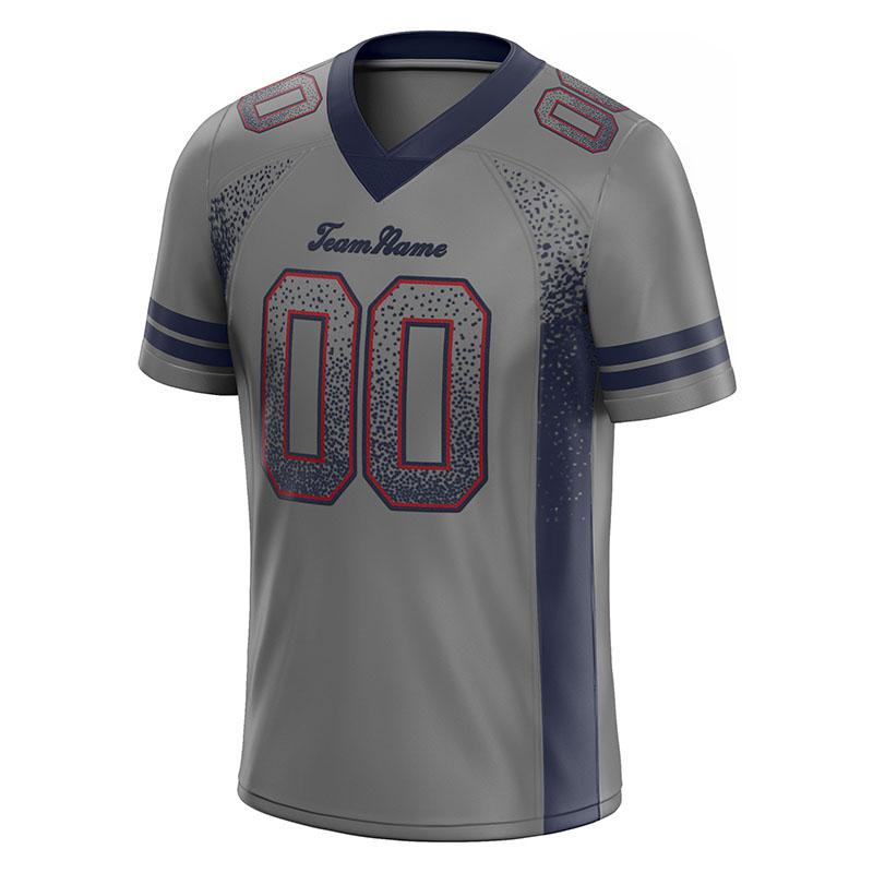 custom authentic drift fashion football jersey gray-navy mesh