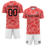 custom soccer set jersey kids adults personalized soccer red