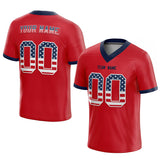 personal custom authentic pretty football jersey red-navy-white mesh