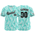 Custom Full Print Design Baseball Jersey aqua
